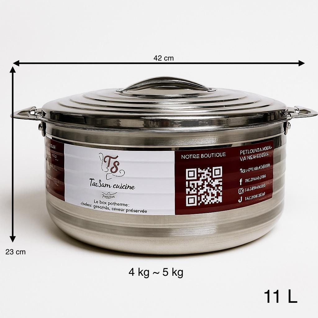 Caractéristiques techniques conteneur isotherme inox 11L TACSAM