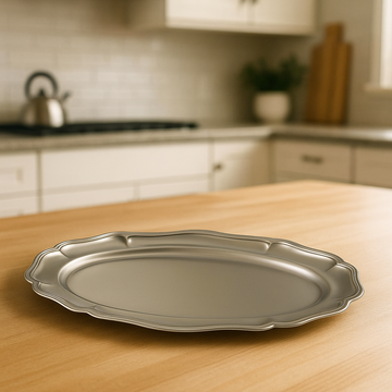 Plateau Ovale Inox Premium 60×28 cm avec Couvercle Offert