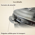 Fermoirs de sécurité et poignées de la boîte isotherme inox TACSAM 15 L