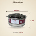Dimensions de la boîte isotherme inox TACSAM 15 L : 48,5 × 27 cm