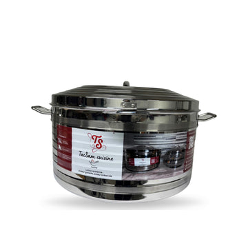 Boîte isotherme inox TACSAM 40 L fermée, photo réelle détourée sur fond blanc
