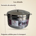 Fermoirs de sécurité et poignées de la boîte isotherme inox TACSAM 40 L