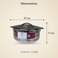 Dimensions de la boîte isotherme inox TACSAM 5 L : 37 × 17 cm