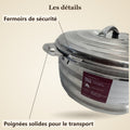 Fermoirs de sécurité et poignées de la boîte isotherme inox TACSAM 8,5 L