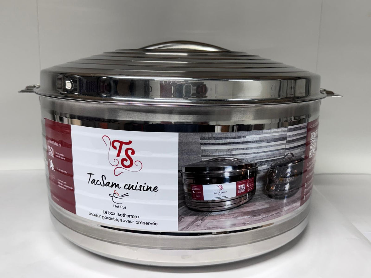 Boîte isotherme en inox TACSAM avec son étiquette
